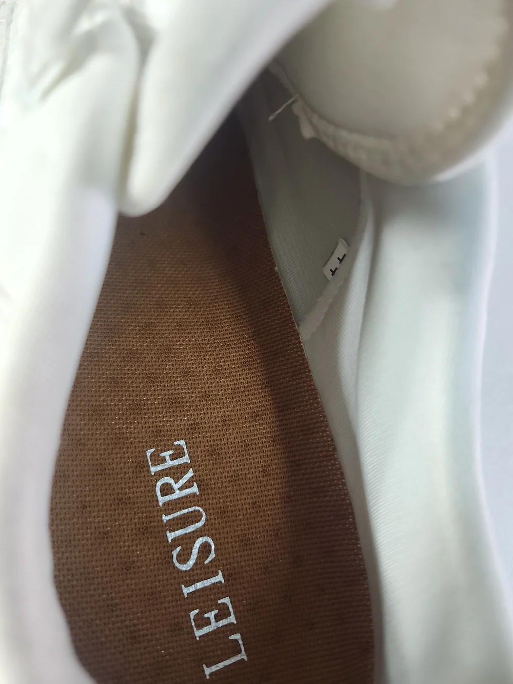 White Men’s Woven Leather Sneakers with Brown Trim